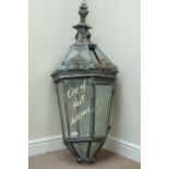 Late 19th century 'City of Hull Antiques' metal lantern,