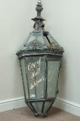 Late 19th century 'City of Hull Antiques' metal lantern,