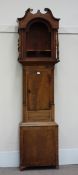 Early 19th century inlaid mahogany grandfather clock case, cluster column pilasters,