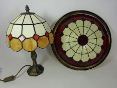 Tiffany style table lamp and a similar centre light fitting (2) (This item is PAT tested - 5 day