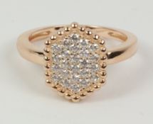 Rose gold-plated dress ring stamped 925 Condition Report <a href='//www.