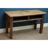 Late 19th century oak school desk with chair, W107cm, H65cm,