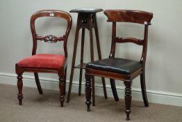 Two 19th century chairs and an early 20th century jardiniere with Arts & Craft tile