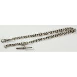 Hallmarked silver tapering curb watch chain Condition Report <a href='//www.