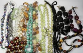 Costume bead necklaces and watches etc in one box WATCHES - as we are not a retailer,