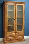 Light wood display cabinet with drawers, W101cm, H175cm,
