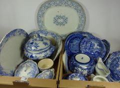 19th Century 'Blenhiem' pattern blue and white plate, Spode,