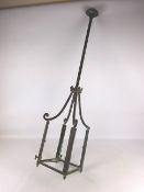 Victorian brass Gas hall lantern, H110cm Condition Report <a href='//www.