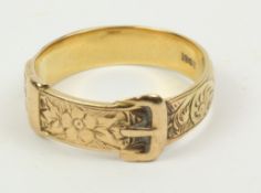 Buckle ring stamped 18ct approx 4.2gm Condition Report <a href='//www.