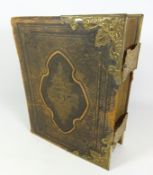 Victorian leather and brass bound family Bible by Rev.
