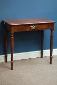 20th century mahogany side table with single drawer, W76cm, H72cm,