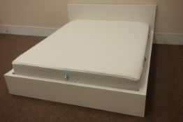 White Ikea kingsize bed and mattress,