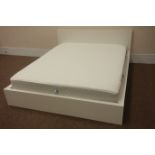 White Ikea kingsize bed and mattress,