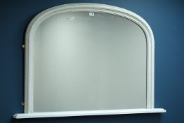 White marble effect framed overmantle wall mirror,