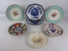 Pair Sevres plates painted with floral sprays attributed to Tandart on Hull Museum Label,