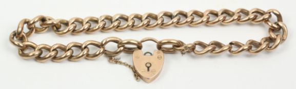 Gold curb chain bracelet hallmarked 9ct approx 11.