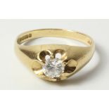 Gentleman's diamond ring hallmarked 9ct approx 0.5 carat, 3.