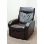 Electric reclining armchair upholstered in brown leather (This item is PAT tested - 5 day warranty