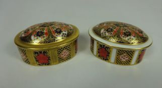 Two Royal Crown Derby Imari pattern ring boxes (2) Condition Report <a