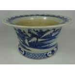 20th Century Chinese blue and white planter with six figure character mark Condition