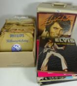 Collection of Elvis Presley vinyl LP's and 78 vinyl records in two boxes Condition