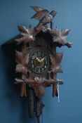 Early 20th century Black Forest style cuckoo wall hanging clock,