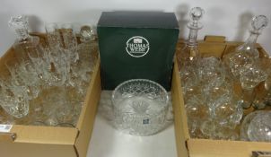 Thomas Webb cut glass fruit bowl, early 20th Century decanter, other decanters, Edinburgh crystal,