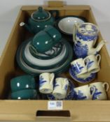 Denby dinner and teaware and a Burleighware 'Willow' pattern coffee set for six Condition