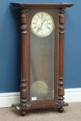 Early 20th century Vienna wall hanging clock, double weight driven movement,