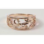 Rose-gold plated floral ring stamped 925 Condition Report <a href='//www.