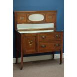 Edwardian mahogany washstand with raised mirror back, later mirror top,