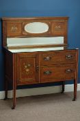 Edwardian mahogany washstand with raised mirror back, later mirror top,