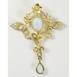 Silver-gilt opal pendant stamped 925 Condition Report <a href='//www.