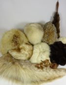 Clothing & Accessories - Five fur hats, one fur stole,