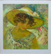 Portrait of Girl Wearing a Hat, limited edition serigraph no.