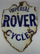'Rover Imperial Cycles' enamel double sided advertising sign,