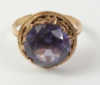 Egyptian 12ct gold ring set with an amethyst Condition Report <a href='//www.