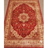Persian Kashan style red ground rug carpet/wall hanging,