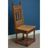 19th century heavily carved oak gothic chair Condition Report <a href='//www.