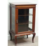 Early 20th century mahogany display cabinet, W55cm, H96cm,