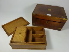 Victorian writing slope and an oak correspondence box Condition Report <a