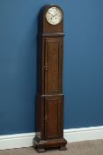 Early 20th century oak cased grandmother clock, chiming movement on hour and halves,