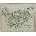 'Cheshire' 18th century hand finished map 22cm x 27cm Condition Report <a