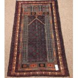 Balochi prayer rug, 78cm x 126cm Condition Report <a href='//www.davidduggleby.