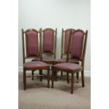 Set four oak framed upholstered dining chairs Condition Report <a href='//www.