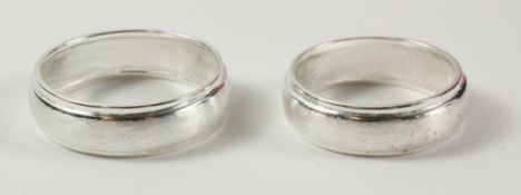 Pair of 'His' and 'Hers' wedding bands stamped 925 Condition Report <a