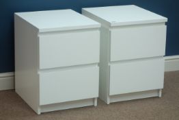 Pair white finish bedside chests, W41cm, H55cm,