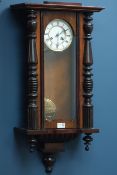 Early 20th century walnut Vienna wall clock, H90cm CLOCKS & BAROMETERS - as we are not a retailer,