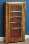 Art Deco walnut display cabinet, W61cm, H123cm,
