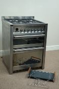 Smeg SPA 42016 stainless steel duel fuel four burner ranger cooker, electric double oven (W70cm),